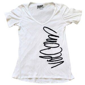 Volcom White T-Shirt Women's Small Volcom Word Graphic Skater Tee Sheer Punk